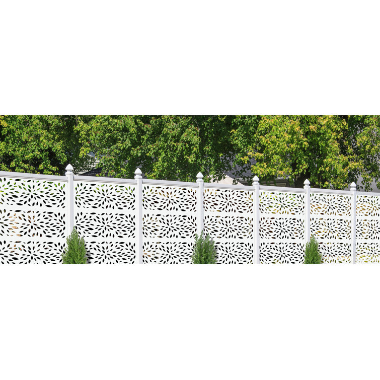DESIGNVU 4 ft. H x 2 ft. W Petals Decorative Composite Fencing
